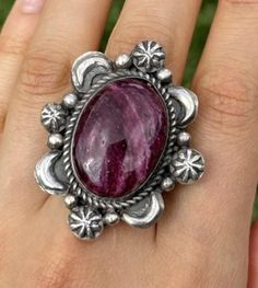 Navajo Sterling Silver Purple Spiny Oyster Adjustable Ring. Artist: C Yazzie Width: 1.75 inch by 1.4 inches Best Offers Accepted! Friendship Rings, Spiny Oyster, Christmas Wishlist, Adjustable Ring, Adjustable Rings, Rings Statement, Sterling Silber, Promise Rings, Color Purple