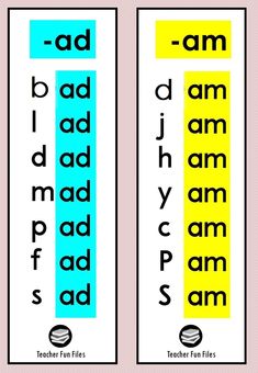 two bookmarks with the words i am and d are in blue, yellow and green