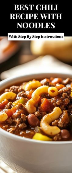 Image for Best Chili Recipe with Noodles