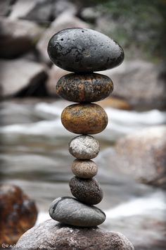 some rocks stacked on top of each other