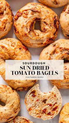 sun dried tomato bagels with text overlay