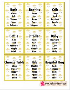 printable baby shower game for babies to play