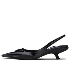 (WMNS) PRADA 30mm Sling-Back Pumps Brushed Leather 'Black' 1I565M_055_F0002_F_A045 - WOMENS / Wmns US6 / UK3 / 23CM / EU36