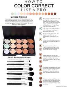 Makeup Color Correcting Guide, Color Correction Makeup, Make Up Kits, Makeup Order, Makeup Artist Kit, Makeup Artist Business, Makeup Artist Tips