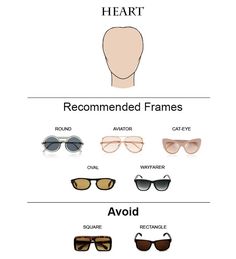 Glass Frames for Heart Face Shape #glasses #sunglasses #eyeglasses Heart Shaped Face Glasses, Hijab Glasses, Womens Sunglasses Face Shape, Heart Shaped Face, Your Face