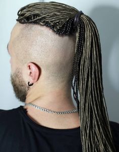 40 Best Ponytail Hairstyles For Men Trending in 2024 – Hairstyle Camp Shaved Sides Long Top, High Undercut, Skullet Haircut, Ponytail Hairstyles For Men, Man Braid, Long Hair Shaved Sides, Locks Braids, Cornrows With Beads, Viking Haircut