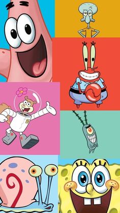 cartoon characters with different expressions on them