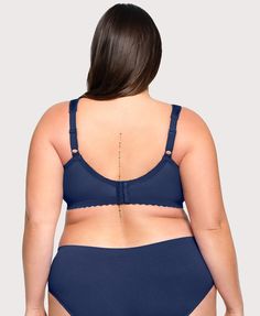 Just the Right Balance of Shape and Comfort Our best-selling plus-size bra design takes support to new heights with a cushioned construction crisscrossing under and over the bust for wire-free lift and all-day comfort. MagicLift® design lifts, shapes and supports without a wire. Contoured cups provide coverage and comfort. Wide, cushioned straps help ease pressure and relieve shoulder strain. Hook-and-eye closure with 3 columns & 3 rows increases with size. Shoulder Strain, Measure Bra Size, Bra Design, Bra Size Calculator, Busted Band, Support Bra, New Bra, Plus Size Bra, Support Bras