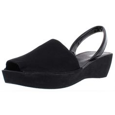 PRICES MAY VARY. Easy on easy off, two-piece platform sandal with wedge heel Smooth synthetic upper with patent contrast. Slip-on design with slingback ankle strap for a secure fit. Cushioned footbed provides all-day comfort. Traction outsole. Cheap Black Wedge Sandals With 4-inch Heel, Cheap Trendy Wedge Heel Flip Flops, Cheap Chic Open Toe Wedge Sandals, Cheap Wedge Heels For Day Out, Trendy Cheap Wedge Heel Flip Flops, Cheap Black Wedge Heel Sandals, Cheap Wedge Heels For Office, Slip On Wedge Sandals, Peep Toe Wedge Sandals