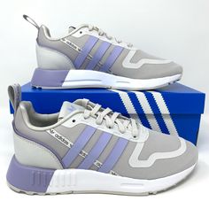 Brand New With Box. 100% Authentic Lavender Lace-up Sporty Sneakers, Sporty Lavender Sneakers With Boost Midsole, Lavender Lace-up Sneakers With Boost Midsole, Adidas Purple Running Shoes With Boost Midsole, Lavender Low-top Sneakers For Streetwear, Lavender Sporty Sneakers With Round Toe, Sporty Purple Adidas Sneakers, Sporty Lavender Sneakers With Round Toe, Adidas Purple Sneakers For Sports