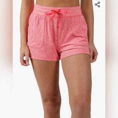 90 Degree By Reflex Lightweight Lounge Shorts - Casual Summer Jersey Shorts For Women Color: Htr Heatwave Nwt Retail $38 Buttery Soft Drawstring & Pockets Sporty Pajama Shorts For Yoga, Pink Activewear Shorts With Pockets, Pink Athletic Shorts For Spring Loungewear, Casual Pink Activewear With Pockets, Pink Athletic Shorts With Elastic Waistband For Yoga, Casual Pink Activewear With Elastic Waistband, Pink Sporty Athletic Shorts With Pockets, Pink Activewear With Elastic Waistband, Sporty Pink Athletic Shorts With Pockets