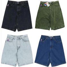 Hip Hop High Waist Jeans For Summer, 90s Style Short Length Jeans For Streetwear, Casual Denim Blue Jean Shorts For Streetwear, 90s Denim Blue Jean Shorts For Streetwear, Black 90s Style Jeans For Summer, Summer Hip Hop Denim Bottoms, 90s Straight Leg Jean Shorts For Streetwear, Baggy Cotton Jean Shorts, Baggy Cotton Jean Shorts Casual