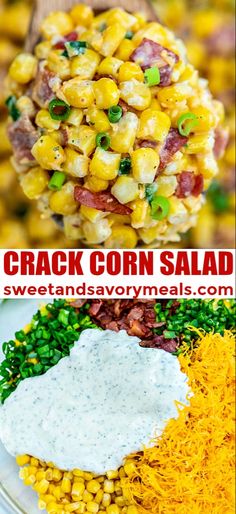 corn salad with ranch dressing on the side