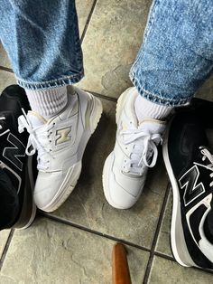 Matching couple’s shoes. New Balances 550’s  and 574’s. Matching Shoes For Couples New Balance, New Balance Couple Shoes, Matching New Balance Couple, Matching Couple Shoes, Nb 550, Couple Sneakers, New Balances, New Balance Style, Couple Shoes