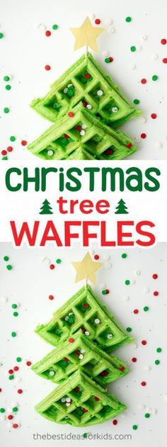 the christmas tree waffles are made from green waffles