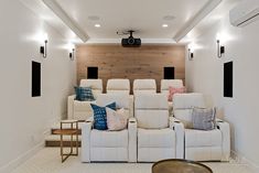 Industrial Home Theater, Small Home Theater Rooms, Small Movie Room, Small Home Theater, Modern Industrial Home, Small Home Theaters, Movie Theater Rooms