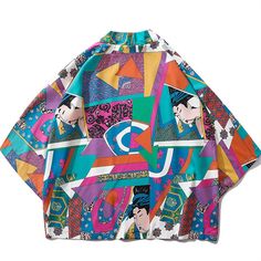 Our stunning collection of colorful Japanese Kimonos! Each piece in our collection is crafted with the utmost care and attention to detail, ensuring that every stitch and pattern is perfect. This kimonos comes in a wide variety of colors, ranging from vibrant shades of red and blue to more subtle pastels like pink and lavender. *The product runs smaller so if you are L order XXL Key Characteristics: Unisex Material: Smooth polyester Shipping Guaranteed safe + secure checkout 100% money back guar Haori Men, Jackets Streetwear, Printed Kimono Jacket, Streetwear Japanese, Geometric Patchwork, Kimono Shirt, Male Kimono, Maxi Kimono, Harajuku Streetwear