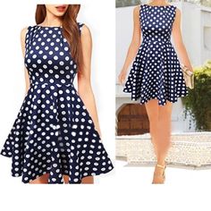 Adorable Polka Dot Dress, Never Worn Vintage Polka Dot Dress, Elegant Casual Dress, Dot Print Dress, Vintage Prom, Mini Robes, Vestidos Vintage, Short Mini Dress, Casual Summer Dresses, Dress Plus Size