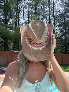 Coastal Cowgirl Straw Beaded Charm Hat