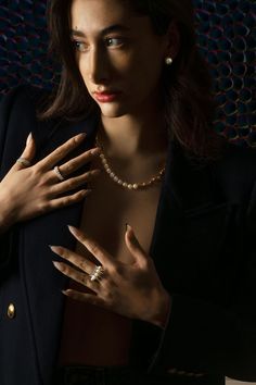 model wearing colette jewelry