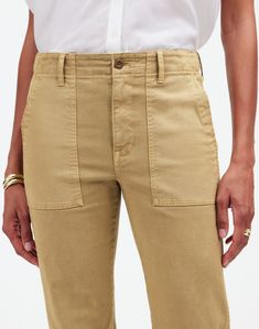 The Slim Straight Utility Pant in Garment Dye Tapered Leg Khaki Cargo Jeans, Khaki Cotton Tapered Leg Cargo Jeans, Mid-rise Washed Cotton Pants, Mid-rise Cotton Cargo Jeans For Work, Khaki Cargo Pants With Five Pockets And Straight Leg, Straight Fit Cotton Cargo Pants, Relaxed Fit Washed Pants For Work, Tapered Straight Leg Cargo Pants, Washed Pants For Workwear In Fall