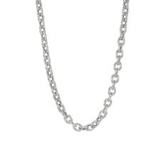 "This Italian handcrafted chain link necklace is completely composed of 14K solid gold and is uniquely made with a semi-hollow interior for comfortable everyday wear that will not dent. This chain is adjustable in length due to the clasp style and structure of the links. NOTE: This item is available in longer or shorter length options. Kindly email us for pricing and details. ♦ Total Length: available in your choice of 14, 16, 18, 20, 22, 24, 26 or 30 inches ♦ Total Gram Weight: 20\" Length come Classic Oval Silver Chain Necklace, Timeless Silver Chain Necklace With Oval Links, Formal Necklace With Silver Oval Link Chain, Luxury Rolo Chain Necklace With Link Shape, Luxury Rolo Chain Link Necklace, Classic Oval Link White Gold Chain Necklace, Luxury Oval Link Silver Chain Necklace, Luxury Silver Chain Necklace With Oval Links, Classic White Gold Oval Link Chain Necklace