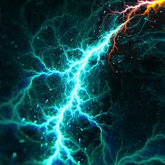 a cell phone is shown with blue and orange lightning