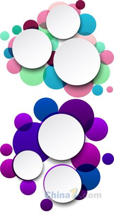 an abstract background with circles in different colors