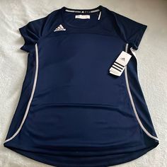 Nwt- Adidas Blue And White Athletic Top Clima Cool 100% Polyester Soccer Fits, Addidas Shirts, Adidas Clothes, Jasmine Hair, Soccer Season, Soccer Outfit, Clothing Pieces, Christmas Things, Adidas Outfit