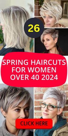 Top 26 Spring Haircuts for Women Over 40 in 2024 - Trendy & Chic - divagaze.com Short 2024 Hair, Woman’s Short Hair Styles, Pixie Haircut Women In 40s, Hair Styles 2024 Women Medium, Womans Short Haircut Latest Hairstyles, Short Hairstyles For Women In 40s, Spring Haircut 2024, Hair Cuts For 2024, Top Haircuts For Women 2024