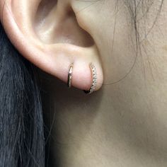 Diamond Huggie Earrings / 11mm Diamond Hoop Earrings / Diamond | Etsy Small Hoop Piercings For Anniversary, Small Hoop Single Cartilage Earring For Anniversary, Small Hoop Cartilage Earring For Anniversary, Rose Gold Round Huggie Earrings, Hoop Earrings Diamond, Diamond Huggie Earrings, Helix Hoop, Huggie Earring, Cartilage Hoop