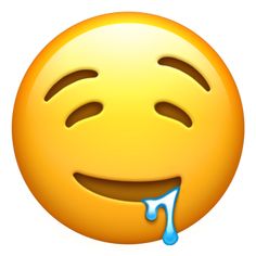 an emoticive smiley face with drops of water coming out of its mouth and another emoticive smile