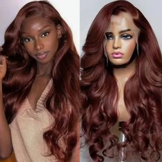 Lasaky - Curvaceous Hairstyling Wig with Wavy Texture and Lace Accent Reddish Brown Wig, Birthday Behavior, Hair Replacement Systems, Glueless Wigs, Synthetic Lace Wigs, Girls Hairstyles Braids, Copper Red, Brown Wig, Hair Replacement