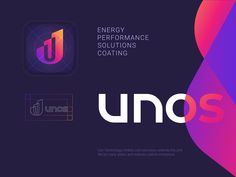 various logos designed to look like the letter u, including energy performance solutions and unos