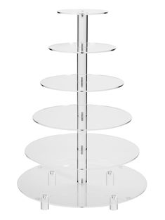 three tiered cake stand with clear glass shelves