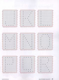 the crossword grids are arranged in rows on a sheet of paper with numbers