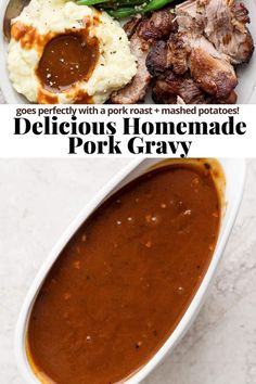 this is an image of delicious homemade pork gravy