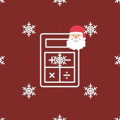 a santa clause is sitting on top of a computer screen with snowflakes around it