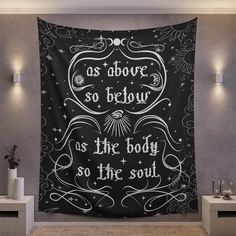 As above so below wicca Tapestry-MoonChildWorld Witch Tapestry, Witchy Tapestry, Moon Phase Tapestry, Gothic Tapestry, Tapestry Aesthetic, Moon Wall Hanging, Spooky Signs, Hanging Witch, As Above So Below