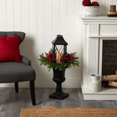 a living room filled with furniture and a fire place in front of a white fireplace