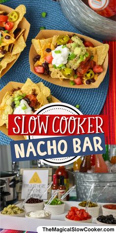 slow cooker nacho bar with text overlay