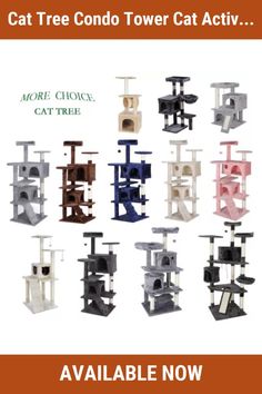 the cat tree condo tower is available in multiple colors