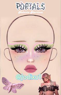 Melanie Martinez Make Up Looks, Melanie Martinez Portal Outfits, Portals Tour Makeup Ideas, Melanie Martinez Eye Makeup, Melanie Martinez Portal Make Up, Melanie Martinez Trilogy Tour Hair Ideas, Portals Makeup Look, Makeup For Melanie Martinez Concert