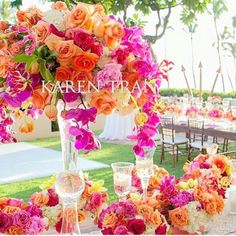 an image of a wedding with flowers on the table and in front of it is instagramting