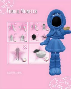 Cookie Monster Dti Outfits, Whats Your Street Name, Dress To Impress Cookie Monster, 2000s Roblox Outfits, Cartoon Dti Outfit, Cookie Monster Dress To Impress, Elmo Dress To Impress, Meep City Outfits, Outfits For Ocs