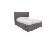 an image of a bed with mattress and headboard