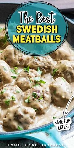 Easy Swedish meatballs are a traditional Swedish dish with perfectly browned, flavorful, and homemade meatballs coated in a rich and creamy sauce. Pork and ground beef are rolled together to make these moist, tender homemade meatballs, and then they are cooked in a delicious creamy Swedish meatball sauce. Creamy Swedish Meatballs, Meatballs In Sauce, Easy Swedish Meatballs, Swedish Meatball Sauce, Swedish Meatballs Easy, Beef And Pork, Meatball Sauce, Swedish Dishes, Pork Meatballs