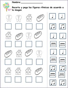 the worksheet for making music notes in spanish