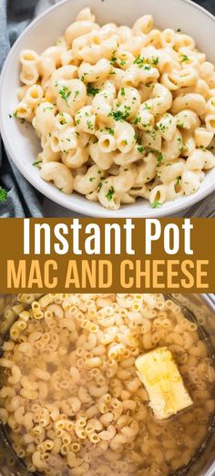 instant pot macaroni and cheese in a white bowl