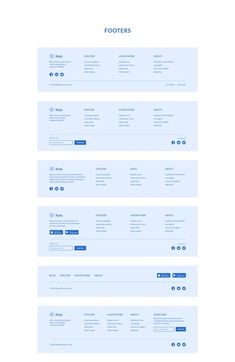 Katy wireframe kit katy Web Design Footer Inspiration, Web Content Design, Web Wireframe Design, Website Design Footer, Website Designer Website, Product Image Design, Navbar Design Website, Wireframe Website Layout, Blue Website Design Inspiration